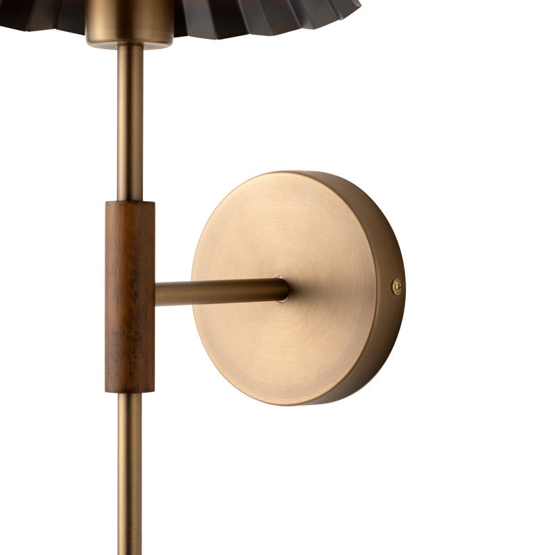 Wycombe Umbrella Pleated Wall Light - Brass