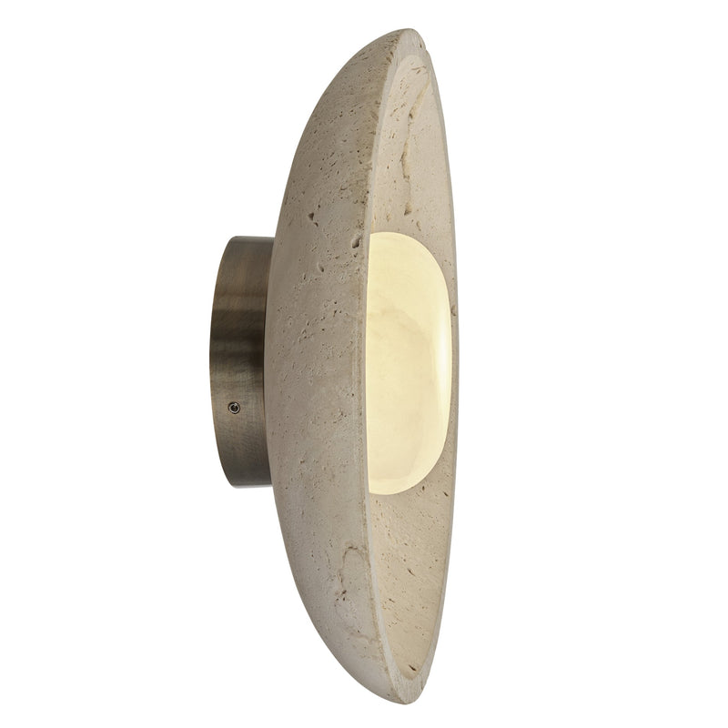 Travertine & Alabaster Stone Diffuser Wall Light - 10 inch - Natural