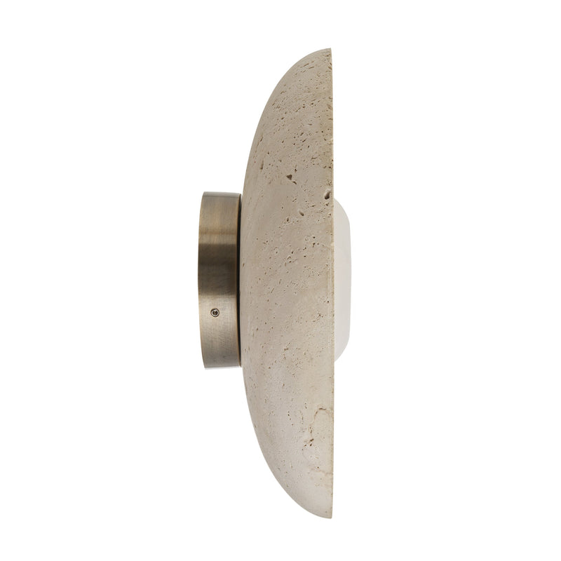 Travertine & Alabaster Stone Diffuser Wall Light - 10 inch - Natural
