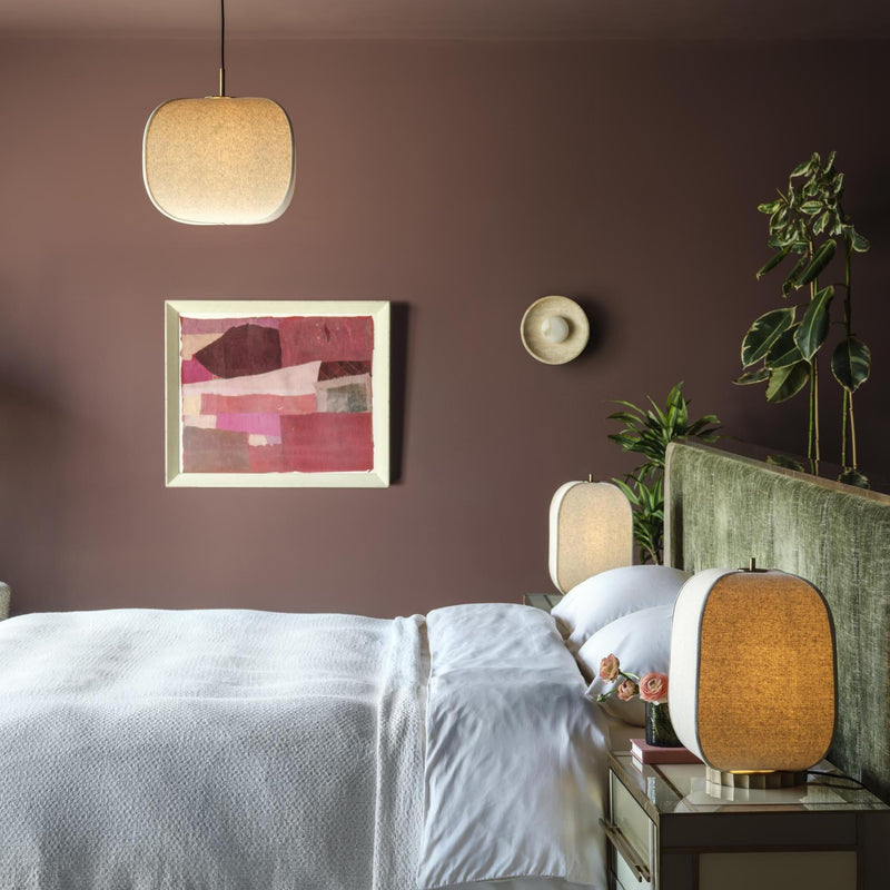 Bloxham Rectangular Table Lamp - Natural - Brass