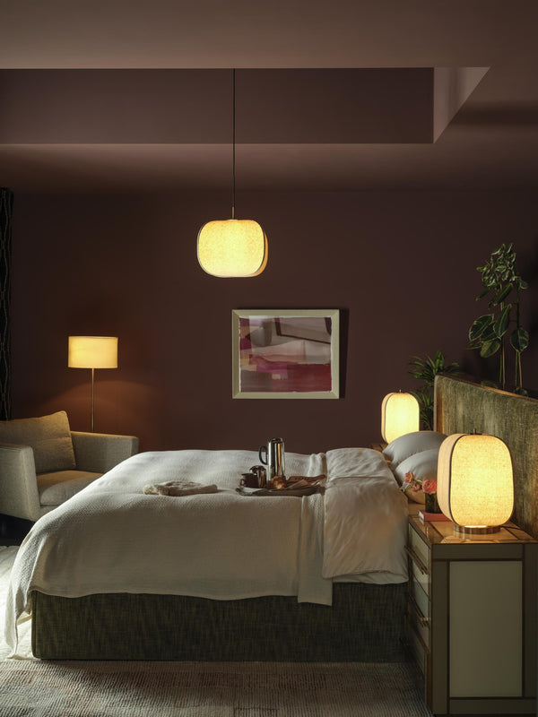 Bloxham Square Pendant Light - Natural - Brass