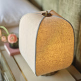 Bloxham Rectangular Table Lamp - Natural - Brass