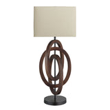 Wooden Geometric Circle Table Lamp