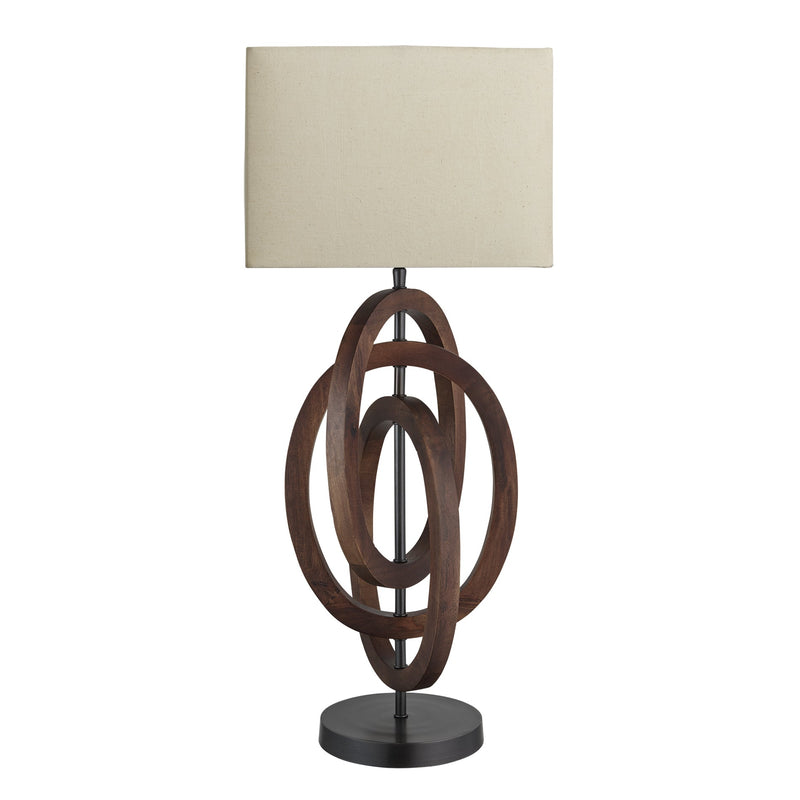 Wooden Geometric Circle Table Lamp