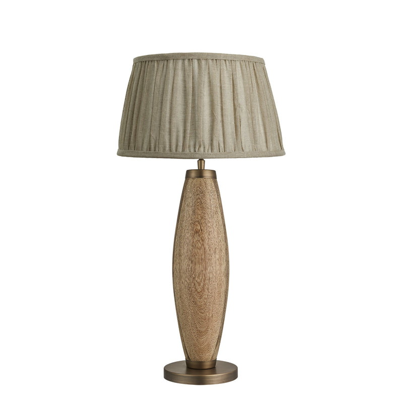 Wooden Geometric Pillar Table Lamp