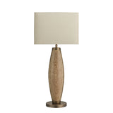 Wooden Geometric Pillar Table Lamp