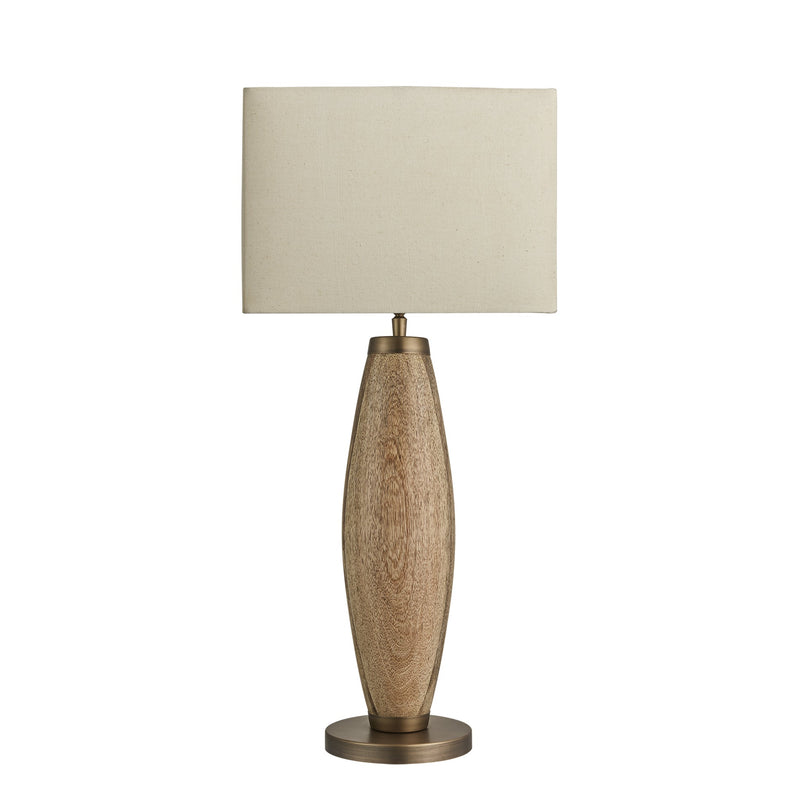 Wooden Geometric Pillar Table Lamp