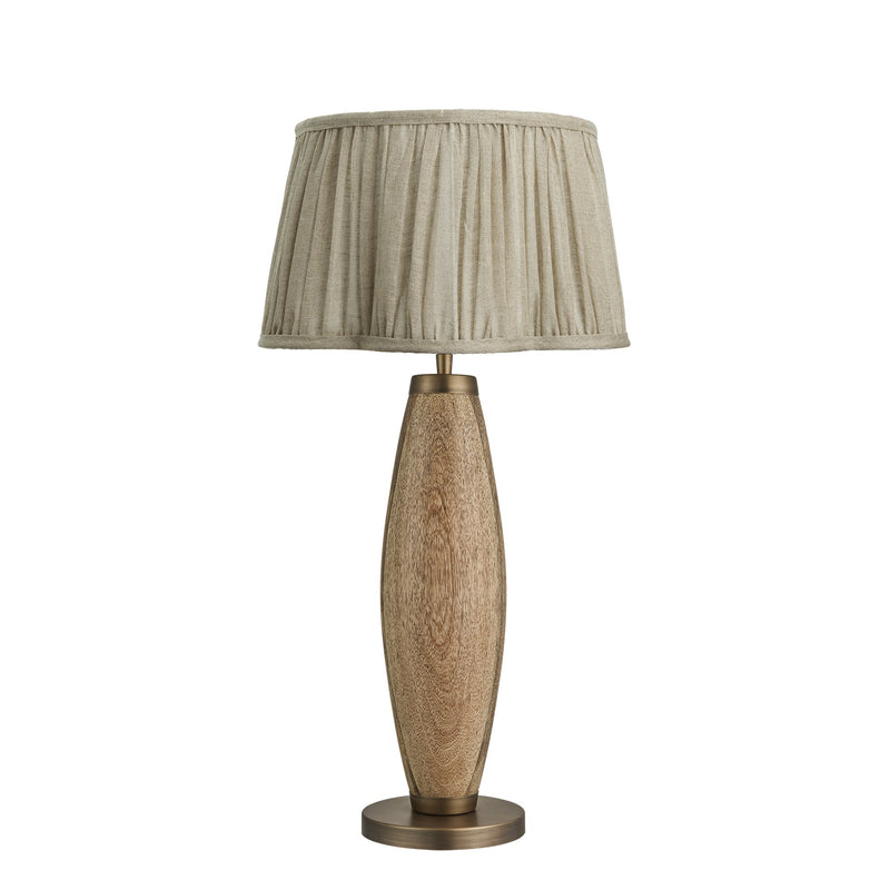 Wooden Geometric Pillar Table Lamp