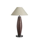 Wooden Geometric Pillar Table Lamp