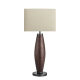 Wooden Geometric Pillar Table Lamp